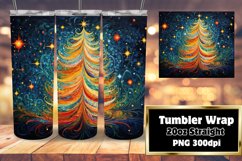 Christmas 3D Vibrant Holiday Tumbler Wrap 20oz Product Image 1