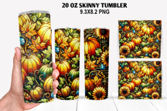 Pumpkins Skinny Tumbler 20oz Wrap Design, Halloween Tumbler Product Image 1