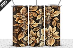 3D Flowers Tumbler Wrap | Sublimation Design | Tumble PNG Product Image 2