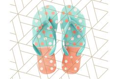 Coral and Aqua Summer Clipart PNG Pastel Tropical Icons Product Image 5