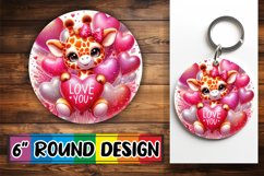 Cheerful Round Coasters PNG, Valentines Product Image 1
