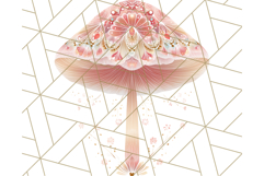 Dreamy Patterned Mushroom Clipart PNG, Forest Elements Png Product Image 5
