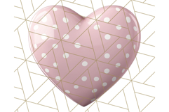Pastel Puffy Patterned Hearts Clipart PNG, 3D Look Heart Png Product Image 5