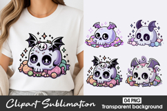 Cute Sugar Skull Clipart PNG Product Image 1