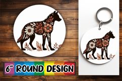 Joyful Round Keychain Magic PNG, Flower Animals Product Image 1