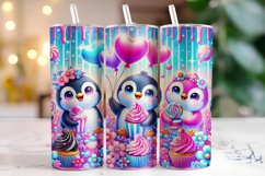 Penguin Valentine's Day Tumbler Wrap Sublimation Product Image 1