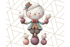 Snowman Family Clipart PNG Winter Holiday Art Product Image 5