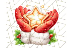 Santa Sleigh Ride Clipart PNG, Flying Reindeer Christmas Art Product Image 5