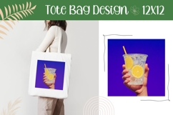 Summer Drink Illustration, Lemon Tote Bag Template Product Image 1