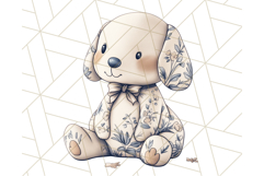 Blue Floral Stuffed Animal Clipart PNG, Cute Stuffed Animals Product Image 5
