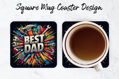 Best Dad Mug coaster | Coaster | Sublimation Design Product Image 1