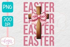 Coquette Easter sublimation PNG, Christian cross PNG design Product Image 1