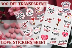 Love sticker Hearts Stickers Sheet St. Valentine&#039;s Heart PNG Product Image 1