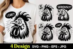 Funny Rooster I Cant Seriously SVG PNG Product Image 1