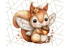 Fall Fairy Animal Clipart PNG, Woodland Creatures With Wings Product Image 5