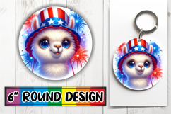 Blissful Round Ornaments Design PNG, USA Animals Product Image 1