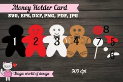 3d Christmas Gingerbread Man Money Holder SVG, Layered Product Image 3