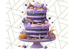 Realistic Halloween Cake Clipart PNG, Spooky Desserts Product Image 5
