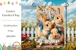 Vintage Easter Garden Flag, Funny Bunny Garden Flag Print Product Image 1