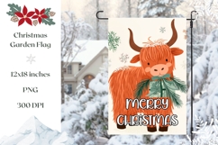 Merry Christmas Garden Flag, Christmas Cow Garden Flag Product Image 1