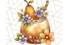 Fall Drink Clipart PNG, Cozy Autumn Cocoa and Latte Art Product Image 5