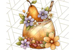 Fall Drink Clipart PNG, Cozy Autumn Cocoa and Latte Art Product Image 5