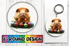Whimsical Keychain Circle Design PNG , Xmas Product Image 1