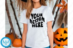 White women Tshirt Mockup, Halloween tshirt mockup Product Image 1