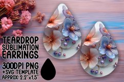 Elegant 3D Flower Teardrop Earrings: Sublimation Whimsy Product Image 1