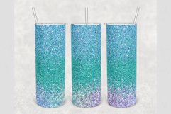 Blue Turquoise Faux Glitter 20 oz tumbler sublimation design Product Image 1