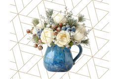 Whimsy Winter Florals Clipart PNG, Christmas Png Clipart Product Image 5