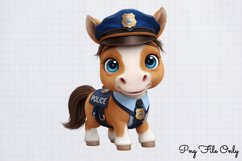 Watercolor Cute Police Clipart PNG Product Image 1