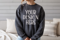 Dark Heather Gildan 18000 Sweatshirt Model Mockups Product Image 1