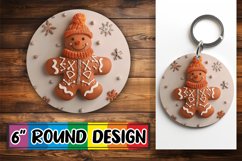 3D Gingerbread Round Design for Mugs Christmas Keychain Product Image 1