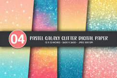 Pastel Galaxy Glitter Digital Paper Product Image 1