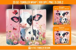 Highland Cow Tumbler Wrap Designs, Sublimation Wrap Product Image 1