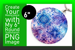 Artful Circle Design for Keychains , Watercolor Patter Product Image 1