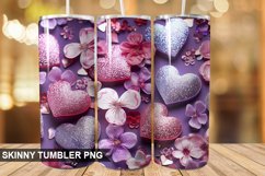 3D Valentine's Day Tumbler Design | Sublimation Wrap 20 Oz Product Image 1