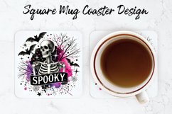 Spooky Skull Mug coaster | Coaster | Sublimation Design Product Image 1