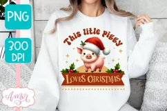 Piggy christmas design PNG, Cute Christmas sublimation Product Image 4
