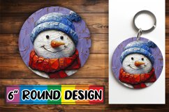 Holiday Snowman for Keychain Round Design Christmas Product Image 1