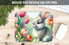 Watercolor Bunny Mouse pad Sublimation - Animal PNG Design Product Image 1
