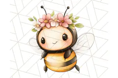 Adorable Bee Clipart PNG, Kawaii Bumblebee Illustrations Product Image 5