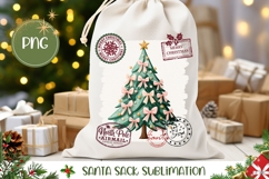 Cartoon Christmas Tree Santa Sack Sublimation Product Image 1