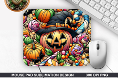 Pumpkin Mouse Pad, Halloween Mouse Pad PNG Design, Halloween Product Image 1