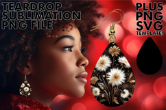 Sweet Teardrop Earrings Design PNG, Leopard Prints Product Image 1