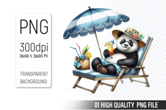 Summer Animals Clipart PNG Bundle, Watercolor Animals PNG Product Image 12