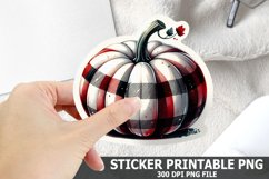 Halloween Pumpkin Sticker| Halloween Sticker PNG Design Product Image 1