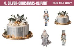 Silver Christmas Clipart Sublimation PNG Product Image 1