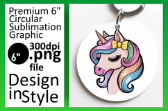 Elegant Circle Coaster PNG Artwork , Unicorn Product Image 1